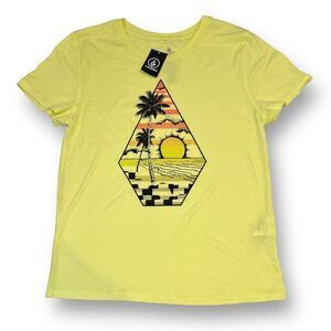 Volcom Yellow Tee Size Large